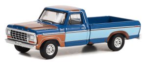 GREEN44980-E - FORD F-250 1978 Blauw uit de TV-serie YELLOWSTONE in blisterverpakking