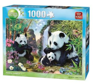 KING56009 - 1000 stukjes Panda Familie puzzel