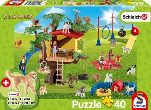 SCM56403 - 40 Stuks puzzel SCHLEICH Happy Dogs met figuurtje