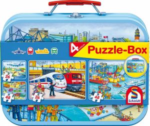 SCM56508 - 4 Puzzels 26 en 48 stukjes Vervoermiddelen