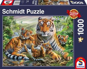 SCM58986 - Puzzel 1000 stukjes Tijgerin en haar welpen