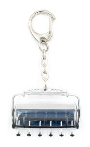 JC80625 - Sleutelhanger 6-persoons stoeltjeslift blauw met grijze kap