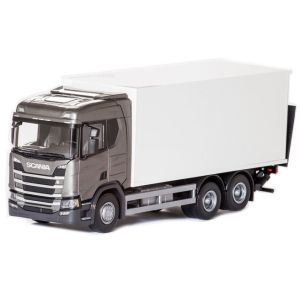 EMEK89603 - SCANIA CR 6x4 metallic grijs met doos en achterklep