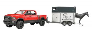 BRU2501 - 4X4 RAM 2500 Power Wagon met bestelwagen en 1 paard