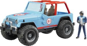 BRU2541 - JEEP Cross country blauw met chauffeur Schaal: 1/16