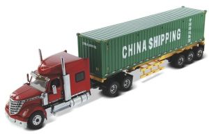 DCM71045 - INTERNATIONALE Lonestar Dagcabine 6x4 met containerdrager en container CHINA SHIPPING