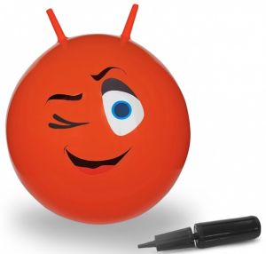 JAM460460 - Red Wink Smiley Bouncy Ball met Pomp