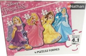 NAT86205 - 4 puzzels - 10; 12; 14 en 16 stukjes - De prinsessen - 36 x 26 cm