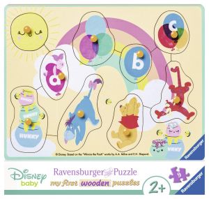 RAV036851 - Houten puzzel - 8 stukjes - Disney Babies - Winnie de Poeh en vriendjes - 24 x 21 cm