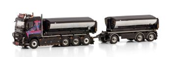 WSI01-4091 - VOLVO FH4 8x4 kipper met slaapcabine en aanhanger - HAUGEN