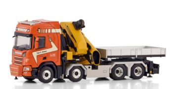 WSI01-4385 - SCANIA R Highline CR20H 8x4 forwarder met ballast en laadkraan PALFINGER PK 135.002 TEC7 - TAGE E NIELSEN