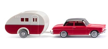 WIK020203 - FORD Taunus 12M rood met caravan