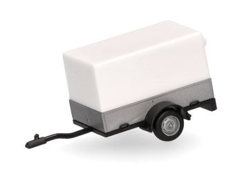 HER051576-005 - Kleine witte zeildoekaanhangwagen