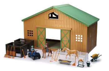 NEW05655 - VALLEY RANCH boerderijset met dierenschuur en accessoires