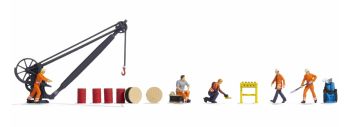 NOC16270 - Thematische figuren - Treinendepot - 5 arbeiders met accessoires