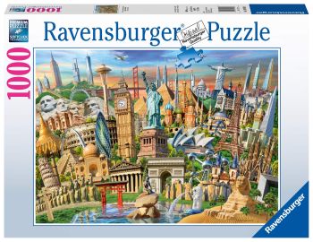 RAV198900 - 1000 delige puzzel Wereld oriëntatiepunten