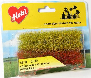 HEK1819 - Set van 8 gele en rode grasstroken 10 cm