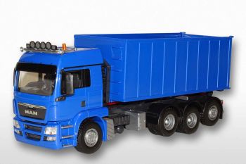 EMEK20894 - MAN TGS 8x4 blauwe rechte vrachtwagen met ampliroll