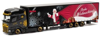 HER316392 - DAF XG+ L.Sz. 4X2 met aanhangwagen 3 Assen HERPA Kerstmis 2023