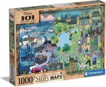 CLE39665 - 1000 stukjes Disney kaarten 101 Dalmatiërs puzzel