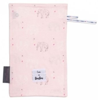 DC3766-3 - MY SAC A DOUDOU in katoen - roze olifant patroon