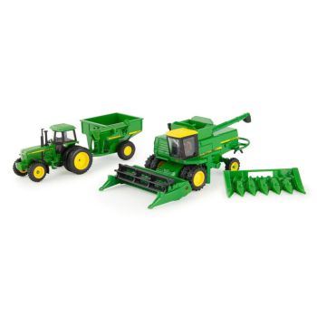 ERT45821 - JOHN DEERE 7720 oogstmachine met JOHN DEERE 4555 en 500 graanaanhangwagen