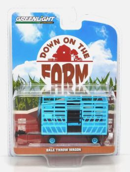 GREEN48100-F - Aanhangwagen 2 assen zwart en blauw uit DOWN ON THE FARM serie 10 in blisterverpakking