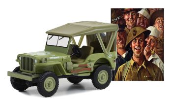 GREEN54080-B - Willys MB JEEP 1945 U.S. Army uit de serie NORMAN ROCKWELL in blisterverpakking