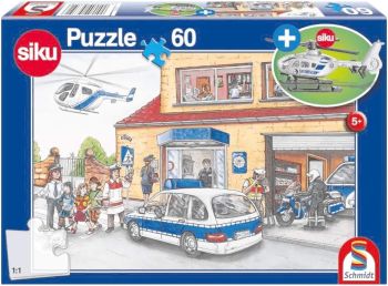 SCM56351 - 60 stukjes puzzel Politiebureau met helikopter