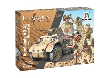 ITA6591 - Model van Autoblinda AB 41 met Bersaglieri El Alamein om te monteren en te schilderen