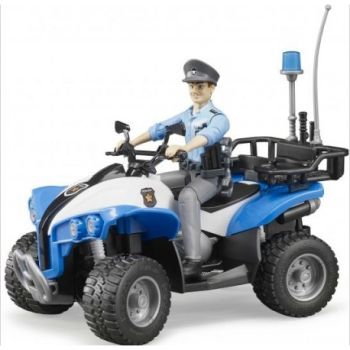 BRU63010 - Quad politie met politieagent Schaal: 1/16