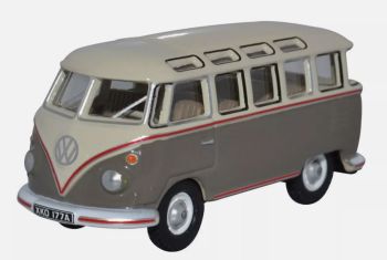 OXF76VWS009 - VOLKSWAGEN Type 1 Samba bus Muis grijs en wit