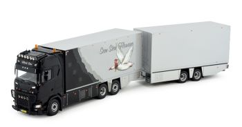 TEK83180 - SCANIA S HIGHLINE 6x2 bakwagen met 2-assige aanhangwagen SAM STAR FLOWERS