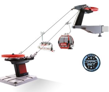 JC83296 - Skilift met 1 stoeltjeslift en 1 gondellift in zwart en rood 