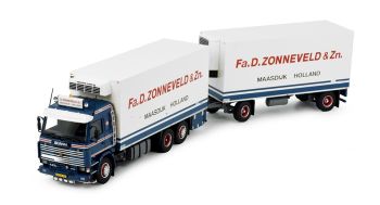 TEK85124 - SCANIA 143 6x2 gekoelde bakwagen met 1+1 assige aanhanger D.ZONNEVELD