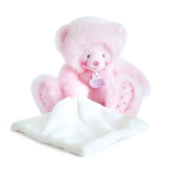 DC3551 - Te schattig - Roze teddybeer met dekbed