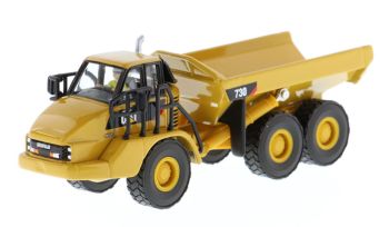 DCM85130 - CATERPILLAR 730 knikdumper met chauffeur en metalen bak