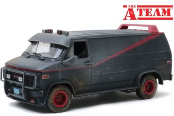 GREEN13567 - GMC Vandura 1983 het All Risks Agency The A-Team (1983-1987) vuile versie en kogelgaten