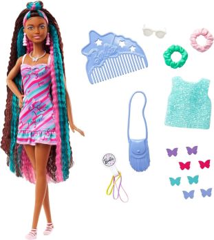 MATHCM91 - Barbie Helemaal Haar - Fantasie haar met accessoires en vlinders