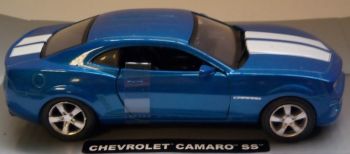 NEW50433O - CHEVROLET Camaro blauw met witte strepen