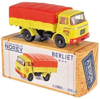 NOREVCL6911 - BERLIET GAK huifdrager Rema Dijon mosterd