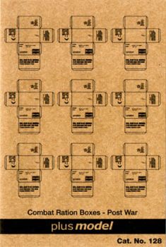 PLS128 - 9 miniatuur kartonnen dozen van het Amerikaanse leger om in elkaar te zetten voor diorama afmetingen van een kartonnen doos 1;3 x 0;8 x 0;8 cm