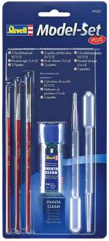 REV29620 - Verfaccessoires met 3 penselen 0/3/5; 1 flesje 14ml cleaner en 2 pipetten 3ml