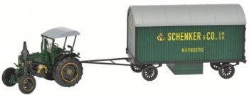 SCH7697 - LANZ BULLDOG met cabine en aanhanger dolly SCHENKER & CO